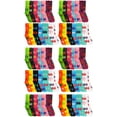 thumbnail image 1 of 60 Pairs Womens Casual Crew Sock, Cotton Colorful Fun Patterns, Women Solid Dress Socks Wholesale Bulk, 9-11, 1 of 4