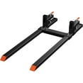 thumbnail image 1 of 60" Pallet Forks, 4000 lbs Capacity Clamp on Pallet Forks for Tractor Skid Steer Loader Bucket, Heavy Duty Quick Attach Forks with Adjustable Stabilizer Bar, 1 of 7