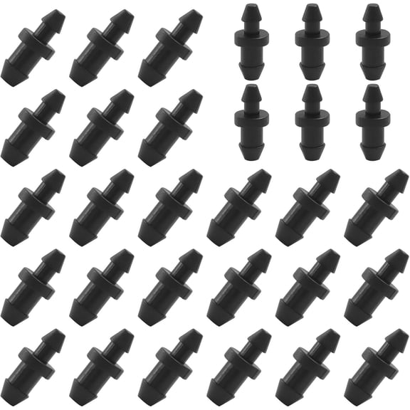 60 Pcs 1/4" Drip Irrigation End Plugs, Barbed Connectors End Cap Drip Fitting for Dripping, Sprinkler Systems, Home Garden & Lawn System