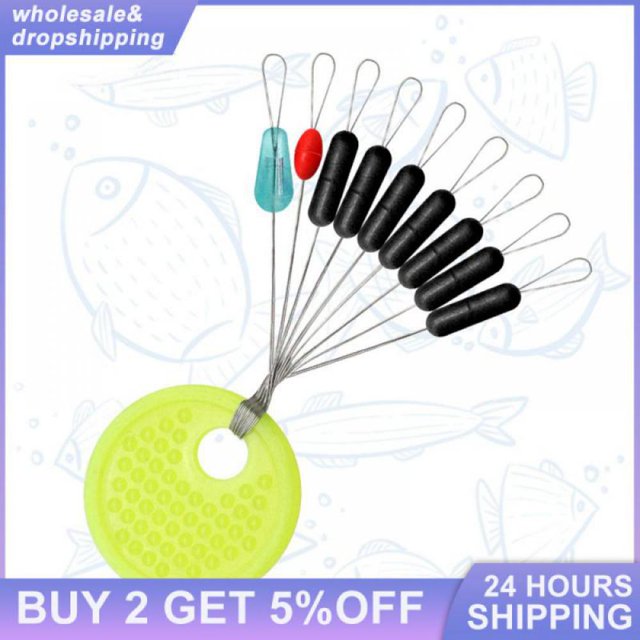 60 Pcs 10 Group Fishing Rod Rubber Space Beans Fishing Float AntiStrand R Oval StopperFishing