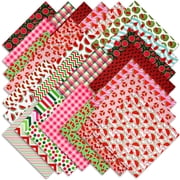 60 Pcs 10x10 Watermelon Quilting Fabric Square Summer Watermelon Quiltted Fabric Bundle Multicolor Precuts Printed Patchwork Supplies for Holiday DIY Sewing Craft