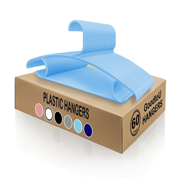 60 Pcs-16.1in Plastic Heavy Duty Clothes Hangers Heavy Duty Plastic Standard Hanger Retail Clothes Hangers for Hanger Standard Hanger Plastic Hanger Plastic Hanger 60 Pack Heavy Duty Hanger Navy Blue