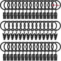 60 Pcs 1in Window Curtain Rings with Clip Rustproof Vintage for Bathroom Curtain,Black