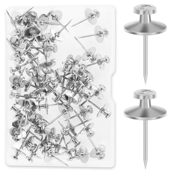 60 Pcs 2 CM Zinc Alloy Double Headed Nail Professional Structural Fixationsilver)