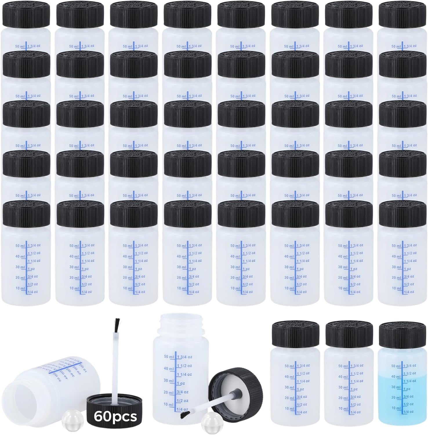 60 Pcs 2 Oz Touch Up Paint Container Empty Paint Touch Up Bottles