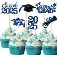 thumbnail image 1 of 60 Pcs 2025 Graduation Cupcake Toppers,Glitter Class of 2025 Cupcake Toppers 2025 Congrats Grad Cap Diploma Cupcake Picks for Graduation Theme Party Cake Decorations,Gold, 1 of 10