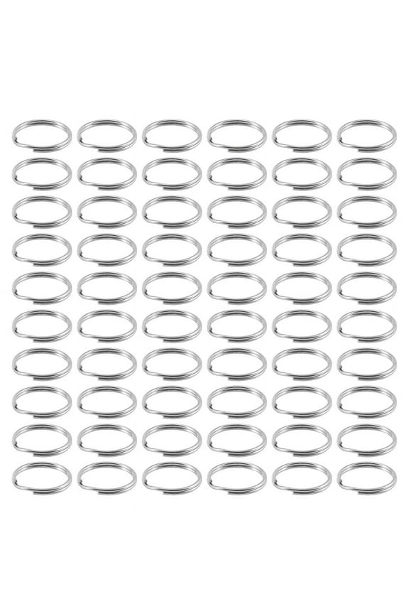 60 Pcs 20mm Outside Dia Universal Split Key Rings Keychain Holders
