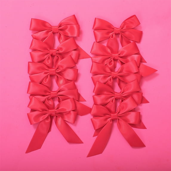 60 Pcs 3.35 Inch Satin Ribbon Bows in Premium Box for Christmas Gift Wrapping, Wedding Party Decorations-Red