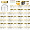 thumbnail image 1 of 60 Pcs 3 Oz Plastic Mini Jars with Lids Wide Mouth Mason Canning Jars with Labels Small Clear Containers Bulk for Spice, Jam, Jelly, Honey, Herb Wedding Shower Party Favors (Gold), 1 of 6