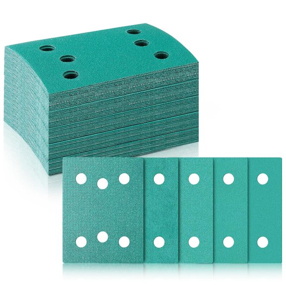 60 Pcs 3" x 4" 6 Hole Sanding Sheets Compatible with Surfprep, Sandpaper