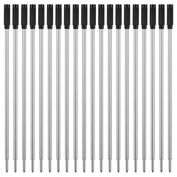 60 Pcs (30 Blue + 30 Black), 1.0mm Medium Point Ballpoint Pen Refills, Replaceable Refill with German Ink