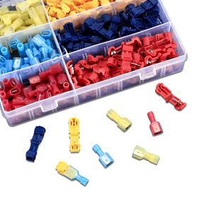 60 Pcs/30 Pairs Quick Splice Wire Terminals T-Tap Self-Stripping Nylon Fully Insulated Male Quick Disconnects for Automotive Wiring (22-10 AWG)