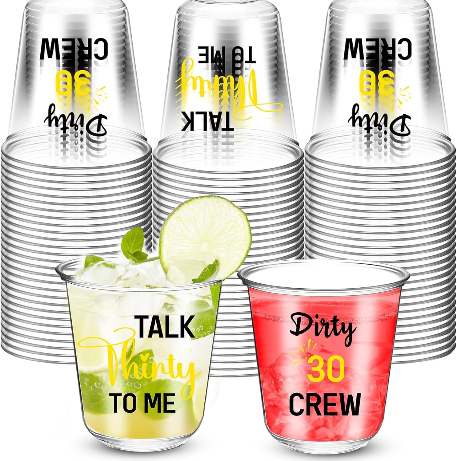 60 Pcs 30th Birthday Cups Disposable Dirty 30 Party Glasses 12oz Talk ...