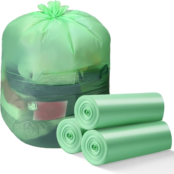 60 Pcs 33 Gallon Trash Bags Large Portable Heavy Duty Garbage Bags Replacement Disposable Contractor Bags for Home Office Kitchen Camping Commercial Industrial Toilet Waste
