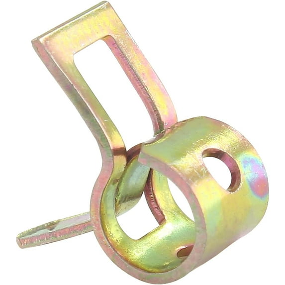 60 Pcs 5mm ID Spring Band Type Clamps, 3/16" Fuel Hose Clamps Fasteners, Golden Spring Hose Clip for Fuel Hose Line Water Pipe Air Tube Silicone Hose