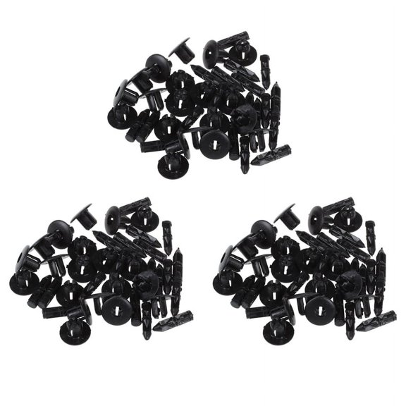 60 Pcs 7mm Hole Plastic Push Screw Rivet Fairing Panel Fixings Clips,60 plastic rivets,Black