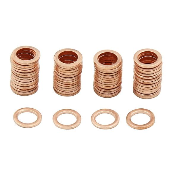 60 Pcs 7mm Inner Diameter Copper Washers Flat Sealing Gaskets Rings