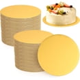 thumbnail image 1 of 60 Pcs 8 Inch Gold Cake Boards Circle, Round Cardboard Base, Grease Proof Disposable Cake Tray for Party Dessert Pizza, 1 of 4