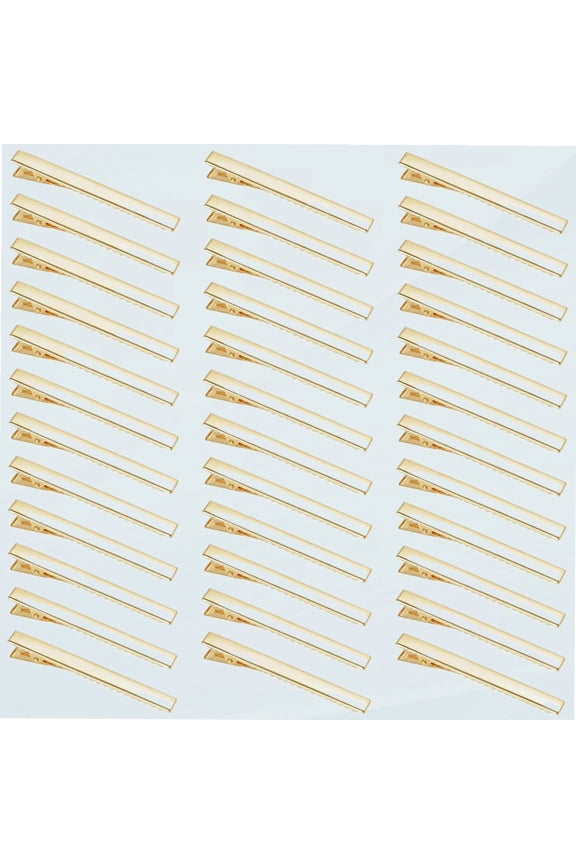 60 Pcs Alligator Curl Clips, 3 Inch Flat Single Prong Clips Hair Accessories for Hair Styling, Hair Coloring, Gold