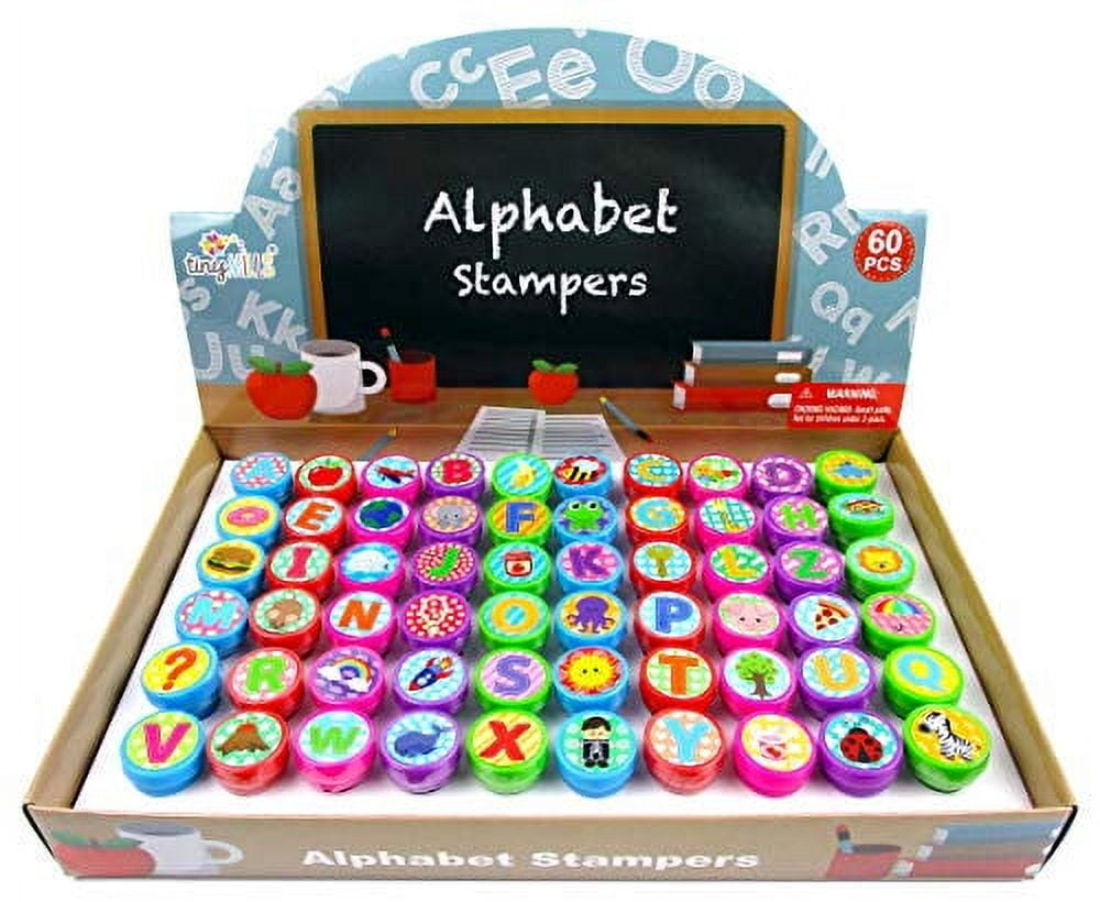 60 Pcs Alphabet Assorted ABC Stampers - Walmart.com
