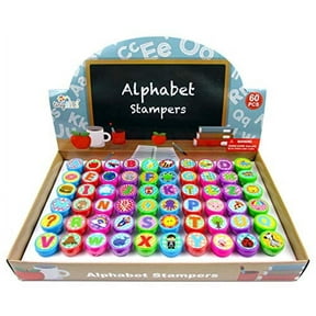 60 Pcs Alphabet Assorted ABC Stampers