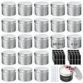 thumbnail image 1 of 60 Pcs Aluminum Cans, 4 oz Tin Container Metal Tin Can with Lid,  Small Refillable Can with Sticker & Marker for Lotion Bars Balm Salves Spices Tea Leaves Beads DIY Candle Making, 1 of 7