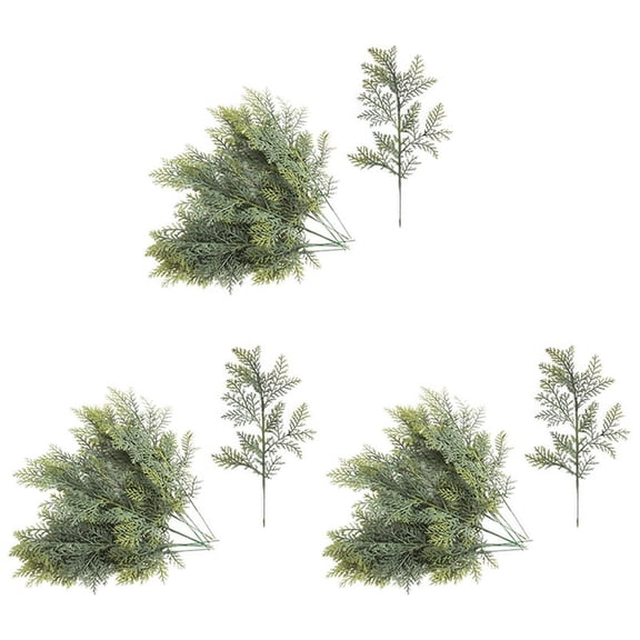 60 Pcs Artificial Cedar Sprigs Faux Cedar Branches Cedar Stems Sprigs Picks DIY Accessories