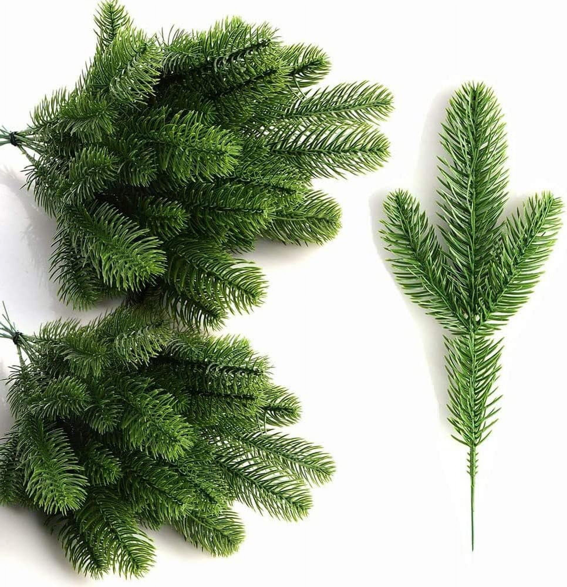 60 Pcs Artificial Pine Branches, Christmas Tree Filler Branches