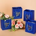 thumbnail image 1 of 60 Pcs  Blue Mini Gift Bags with Handles - Gold Foil Thank You Bags for Weddings, Parties, and Events, 1 of 5