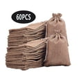 thumbnail image 1 of 60 Pcs Burlap Gift Bags with Drawstring,3.9x5.5in, Reusable Linen Jewelry Pouches for Birthday Wedding Party Christmas Gifts, 1 of 6