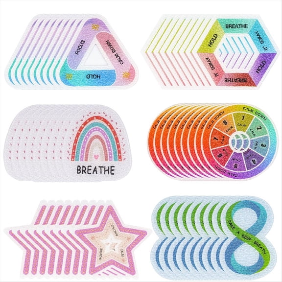 60 Pcs Calm Strips,Anxiety Sensory Stickers,Breath Relief Items for Mood Calming Stress Stickers