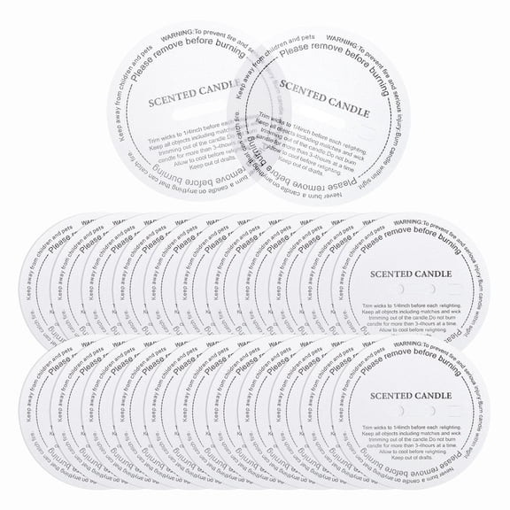 60 Pcs Candle Dust Covers, 6.5cm/2.6" Round Printed Translucent Candles Drip Protectors Lid Accessories Letter Pattern for Craft Fragrance Making Jars Boxes Packaging