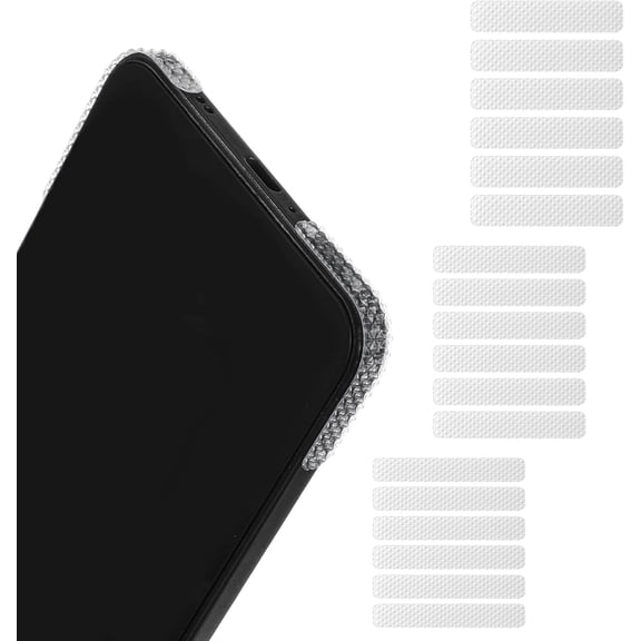 60 Pcs Cell Phone Grip Tape Strips Non Slip Side Sticker Pre-Cut Strips Decal Adhesive Grippy Bumper Frame for Mobile Phone Case Computer Laptop Smartphone Tablet Frame
