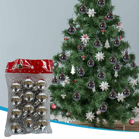 60 Pcs Christmas Bright Colored Ball,Xmas Electroplating Ball Gift Box Set,Christmas Tree Decoration Pendant,Christmas Ball Plated Ornaments Tree Collection for Wedding Decor