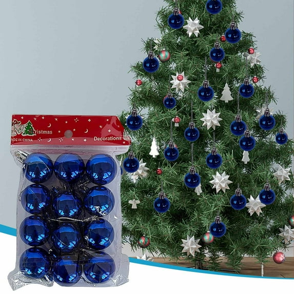 60 Pcs Christmas Bright Colored Ball,Xmas Electroplating Ball Gift Box Set,Christmas Tree Decoration Pendant,Christmas Ball Plated Ornaments Tree Collection for Wedding Decor