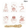 60 Pcs Christmas Silver Foil Paper Gift Tags Holiday Hang Name Tags