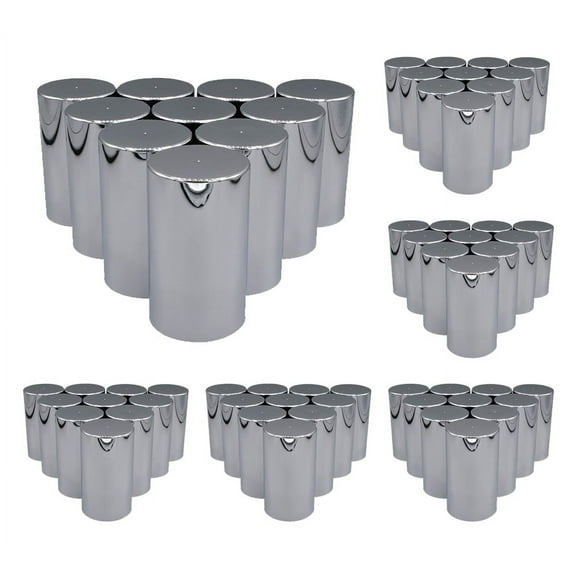 60 Pcs Chrome ABS Plastic Cylinder Lug Nut Covers 33mm Thread-on Design 3-1/2"(H)- Lug Wheel Axle Nut Covers for Semi Truck, Frightliner, Volvo - Replaces # TNUT-F2L Truck Accessories