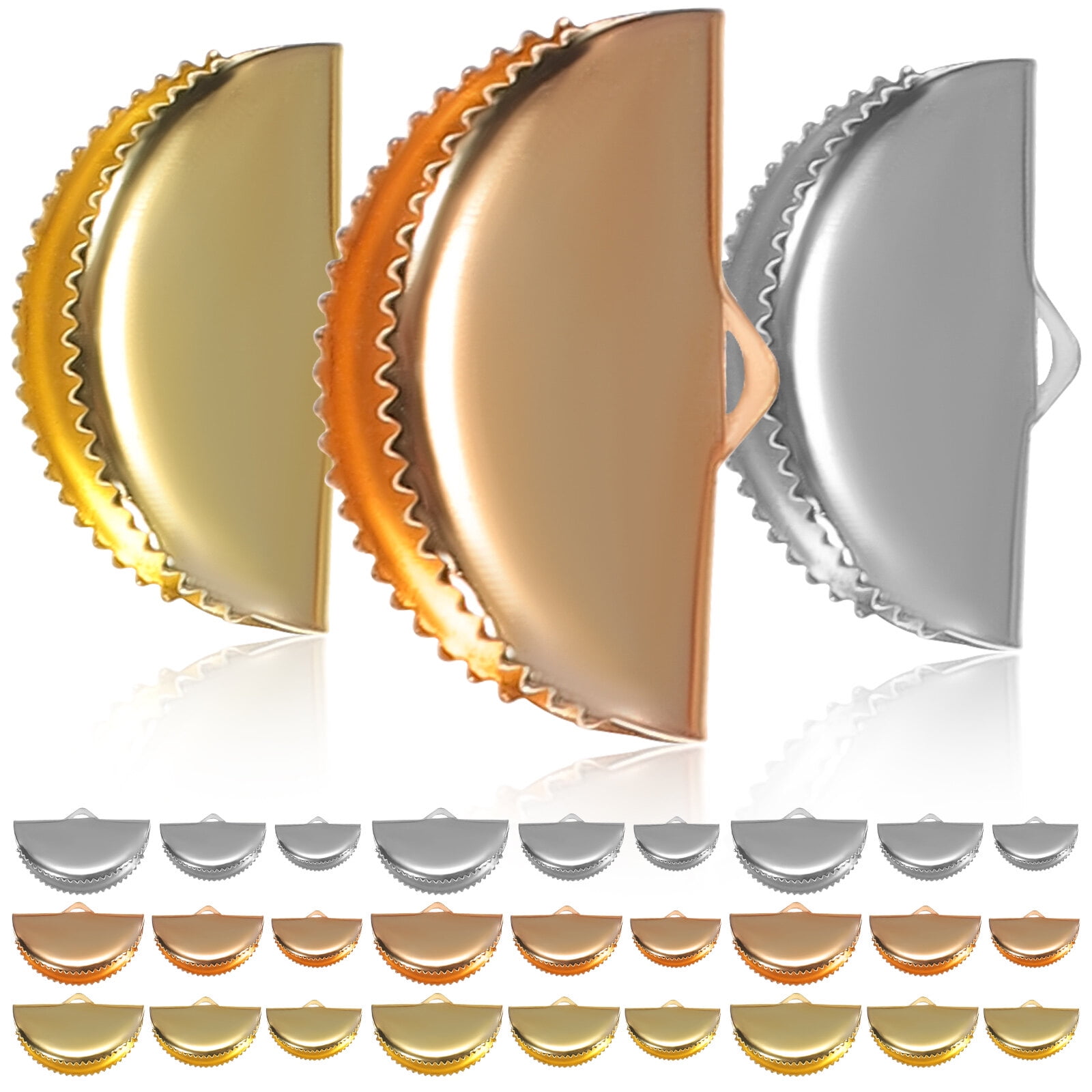 10Pcs Spring Bead Clamps For Jewelry Making - Red End Wire Clasps To Stop Beads Slipping