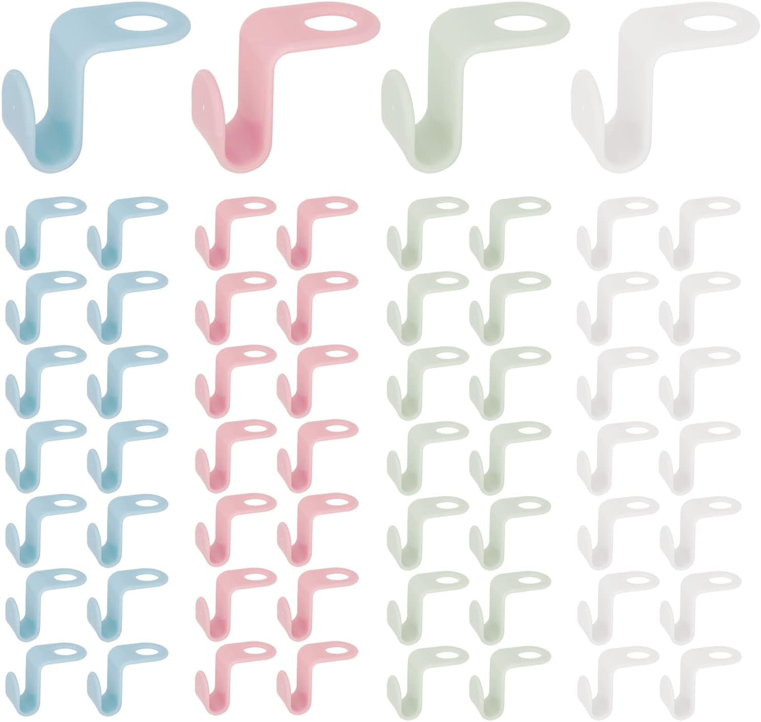 Trinyaa 60 Pcs Clothes Hanger Connector Hooks, Multicolor Space-Saving ...