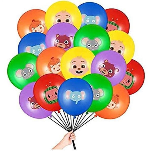 60 Pcs Coco Cartoon Balloons Party Supplies, 12'' Cartoon Latex Balloons Cute Super Baby Jojo Bath Song Theme Parties Favors For Baby Shower Kids Birthday Party Decorations Room Decor