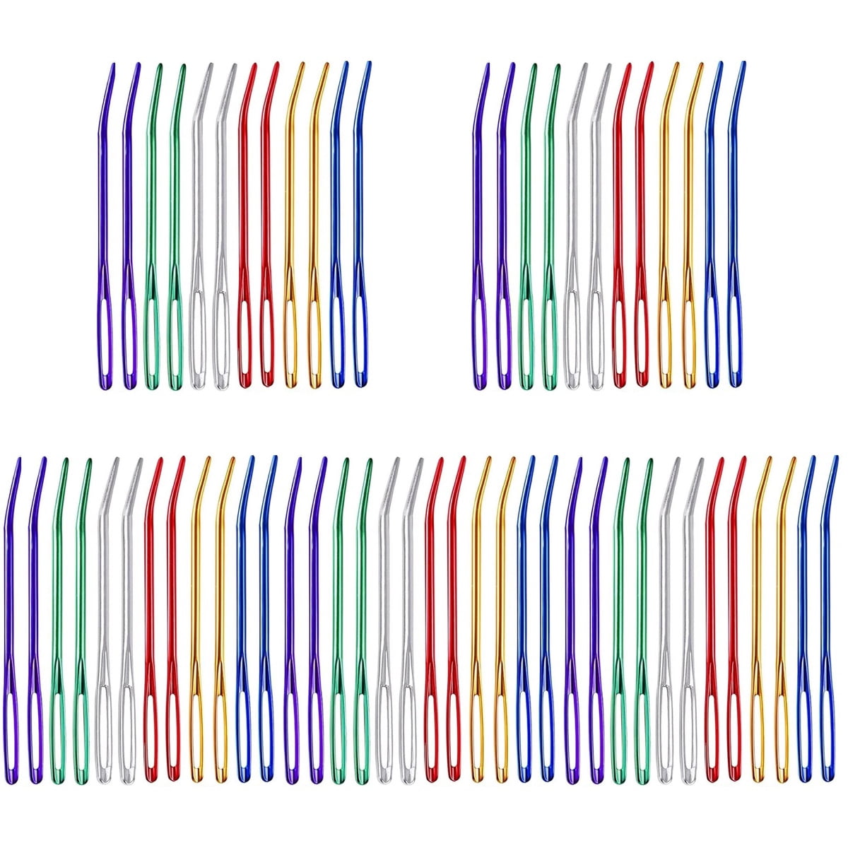 FONDOTIN 60 Pieces Assorted Color Darning Sewing Needles for Hand Stitching, Mending, and Fabric Repair