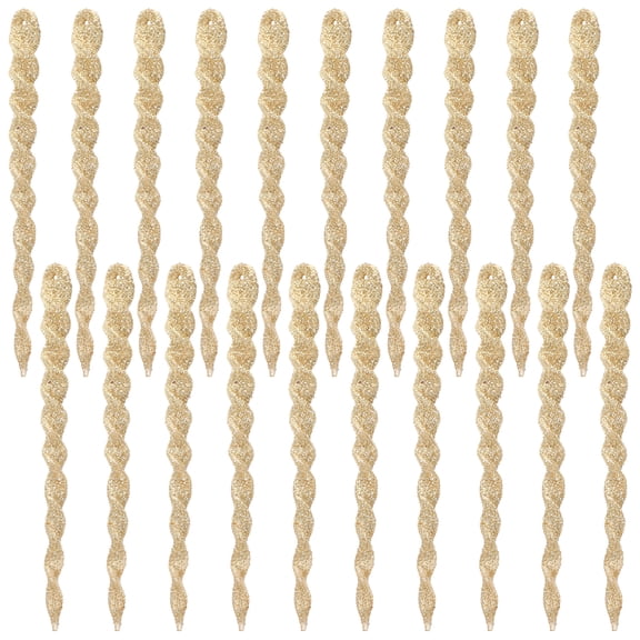 OUNONA 60Pcs Golden Christmas Tree Glitter Ornament for Party Organizers Xmas