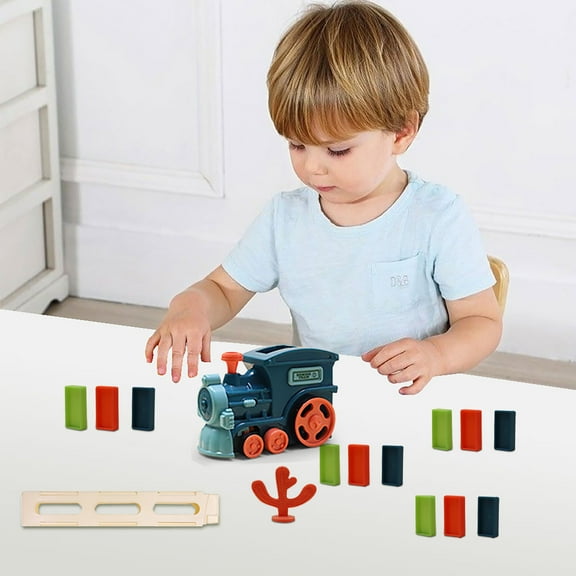 60 Pcs Domino Train Sets Toys for Kids Ages 3-8, Building Toys Gifts for 4 5 6 7 Year Old Boys Girls Toddler