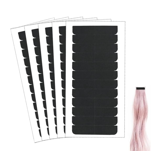 60 Pcs Double Sided Extension Tapes for Hair Black Invisible Waterproof Hair Tape 1.5 x 0.3in Adhesive Wig Tape Replacement Tape Accessory for Real Hair Hairpiece By Scheam