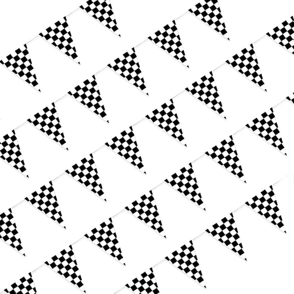 60 Pcs Double Sided Plastic Checkered Flag Banner, Racing Birthday Decorations, for Nascar Cars Party Supplies