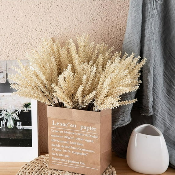 60 Pcs Dried Wheat Sheaves Bundle Golden Natural Wheat Bouquet Bunch Artifical Flowers Fall Arrangement DIY Design Home Table Wedding Party Centerpieces Decorative