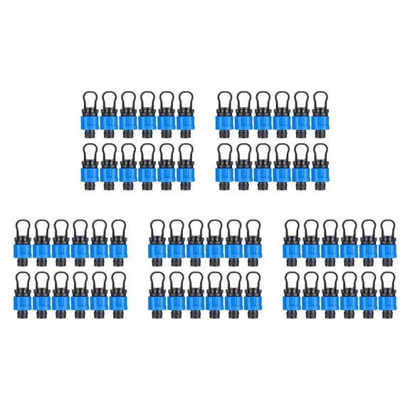 60 Pcs Drip Irrigation Tubing End Cap Plug 1/2 Inch Universal End Cap Fitting, Compatible with 16-17mm Drip Tape Tubing