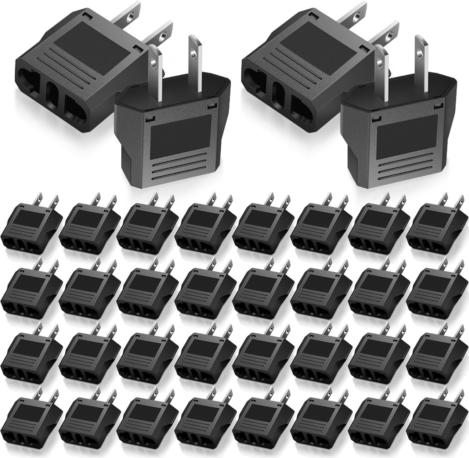 60 Pcs EU to US Plug Adapter Us Adapter American Plug Adapters Plug ...