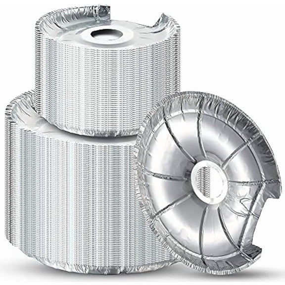 60 Pcs Electric Stove Burner Covers, Disposable Aluminum Foil Drip Pan Liners, 6.25 and 8 Inch Round Burner Liners to Keep Stove Top Clean from Oil and Food Drips