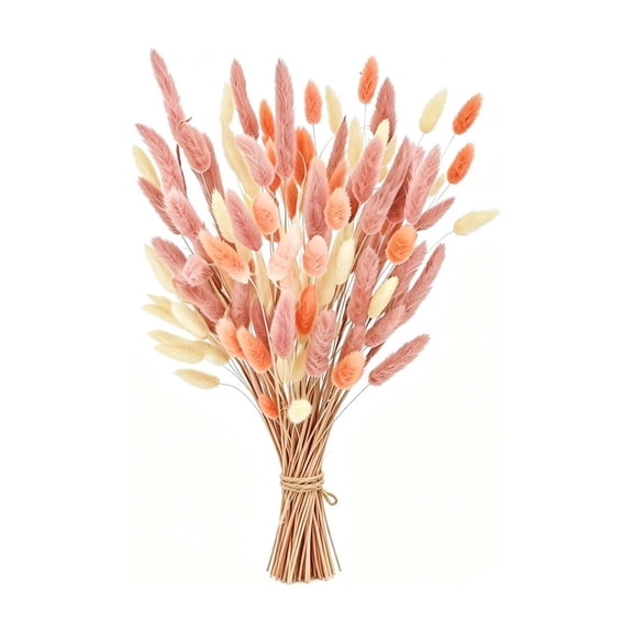 60 Pcs Fall Dried Flower Bouquet,17.72 Inch Natural Dried Pampas Grass Fall Flower Bouquets for Autumn Vase Filler | Fall Decorations Bunny Tail Grass for Table Wedding Decor